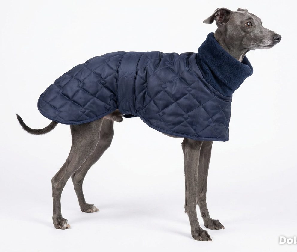 Navy Whippet Coat – Waterproof Quilted Coat for Greyhounds, Lurchers & Italian Greyhounds - Image 5