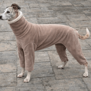 Whippet pyjamas in Sherpa fleece | chunky winter pyjamas for whippets and greyhound luxury clothing - Copy