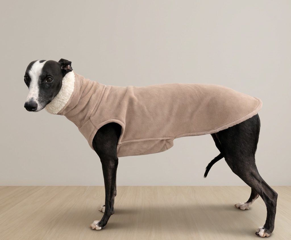 Whippet jumper beige Sherpa fleece sweater