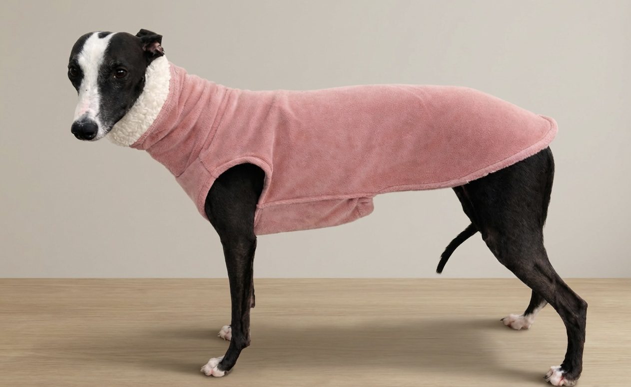 Pink Sherpa fleece whippet jumper soft warm sweater
