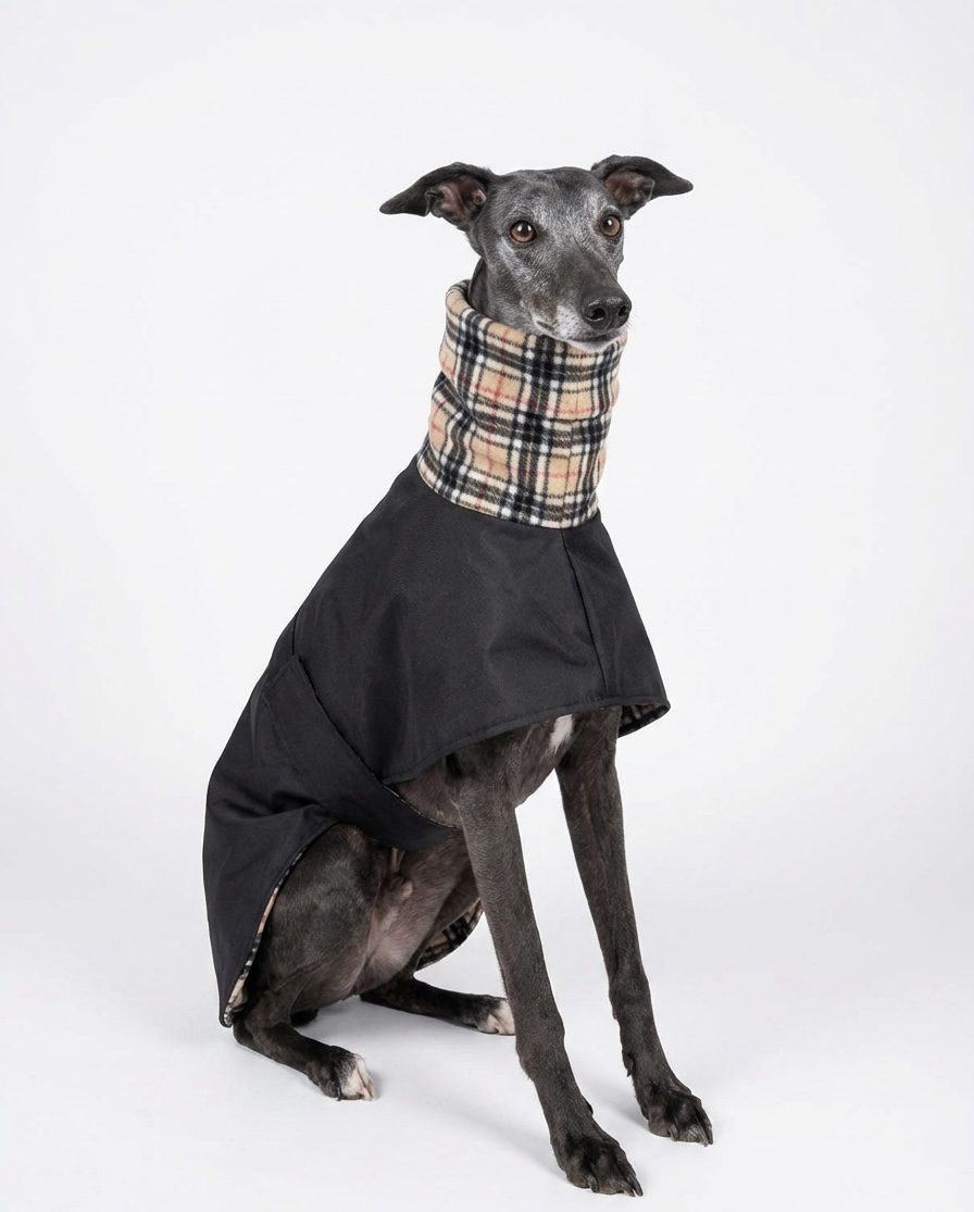Whippet Waterproof Fleece Lined Coat – Warm Winter Dog Coat for Whippets, Greyhounds & Lurchers